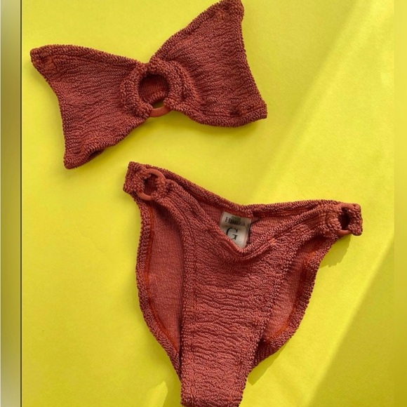 NWT Hunza g Gloria bikini set in metallic rosewood - Picture 4 of 10